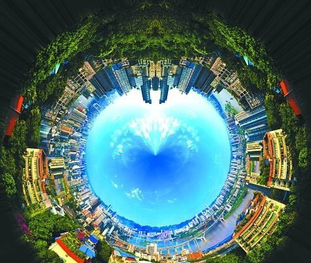 重庆360度全景展示，同样城市不同的效果